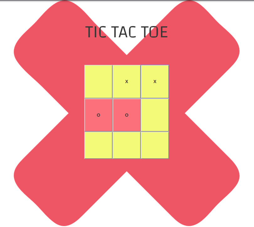 Screen shot of a tic tac toe game