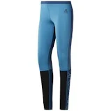 blue and black running leggings